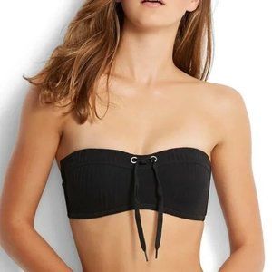 NWT Seafolly X Revolve Inka Rib Bustier Bandeau in Black